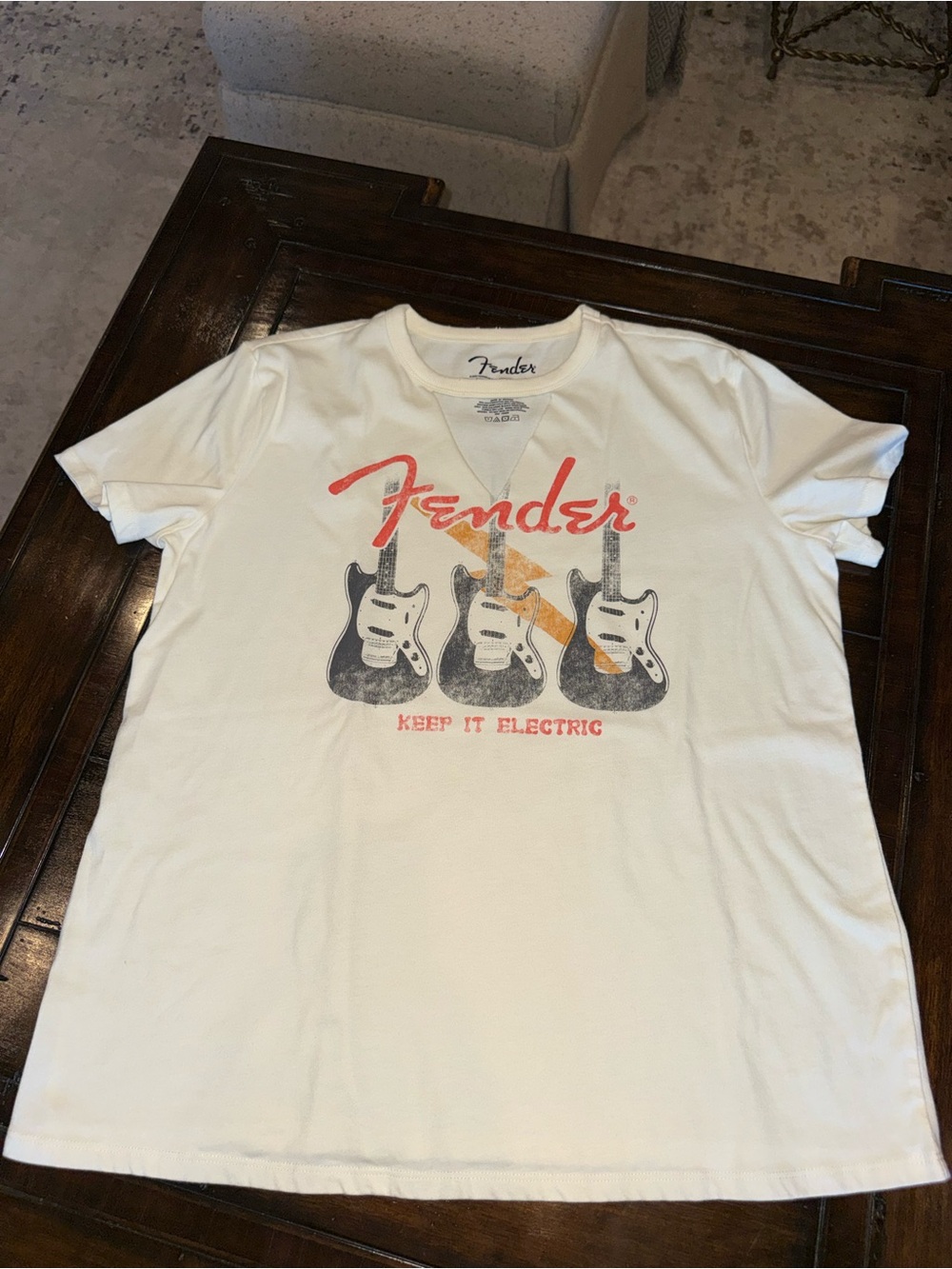Fender Women’s White Graphic Fender Tee - Keep It Electric